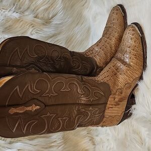 Vintage Alligator Cat’s Paw Cowboy Boots Mens Size 8